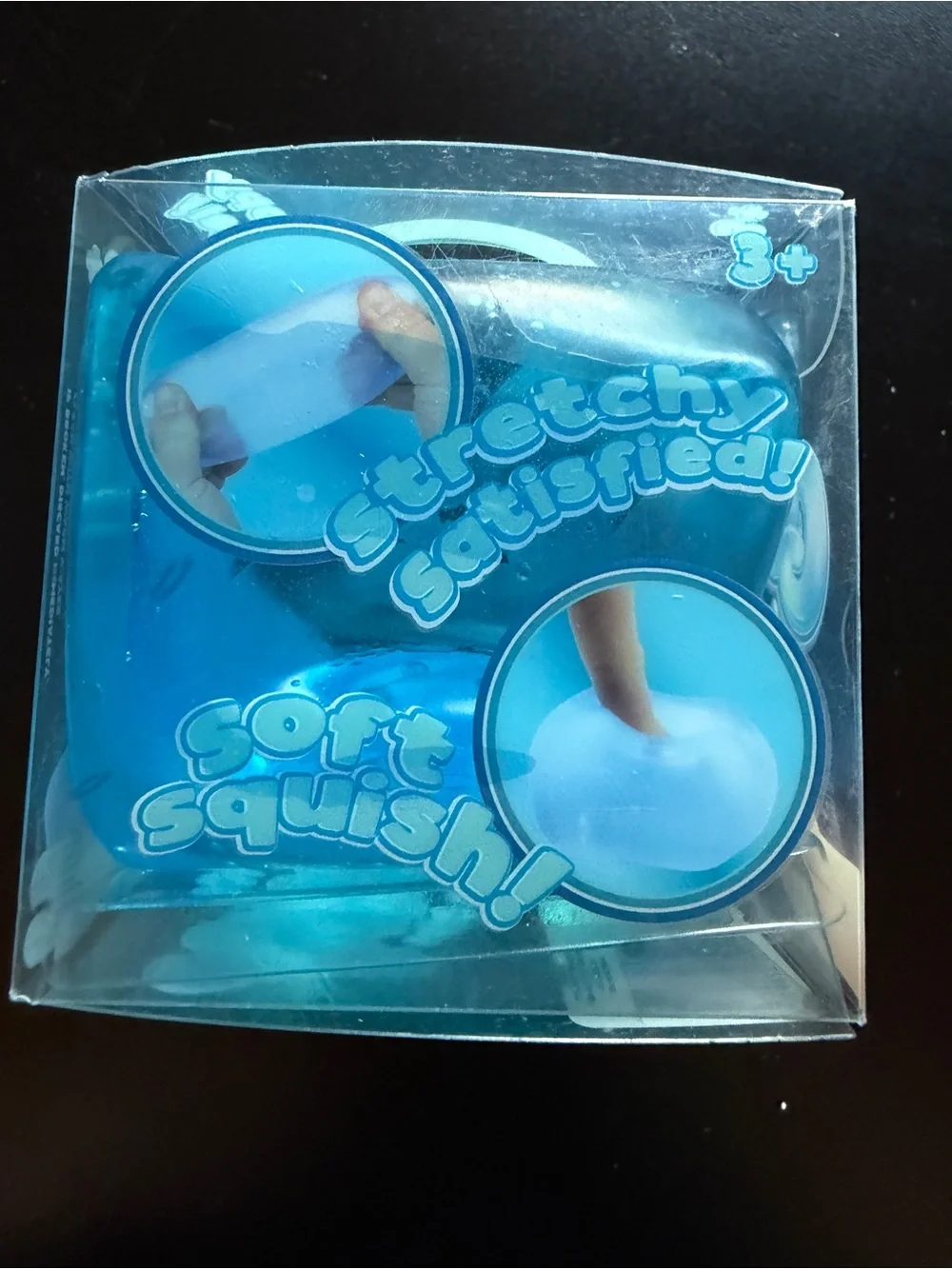 New Ice Square Gummy Squishy Squish Cube 3+ Blue Gloopy Feel Heavy Squeeze Toy